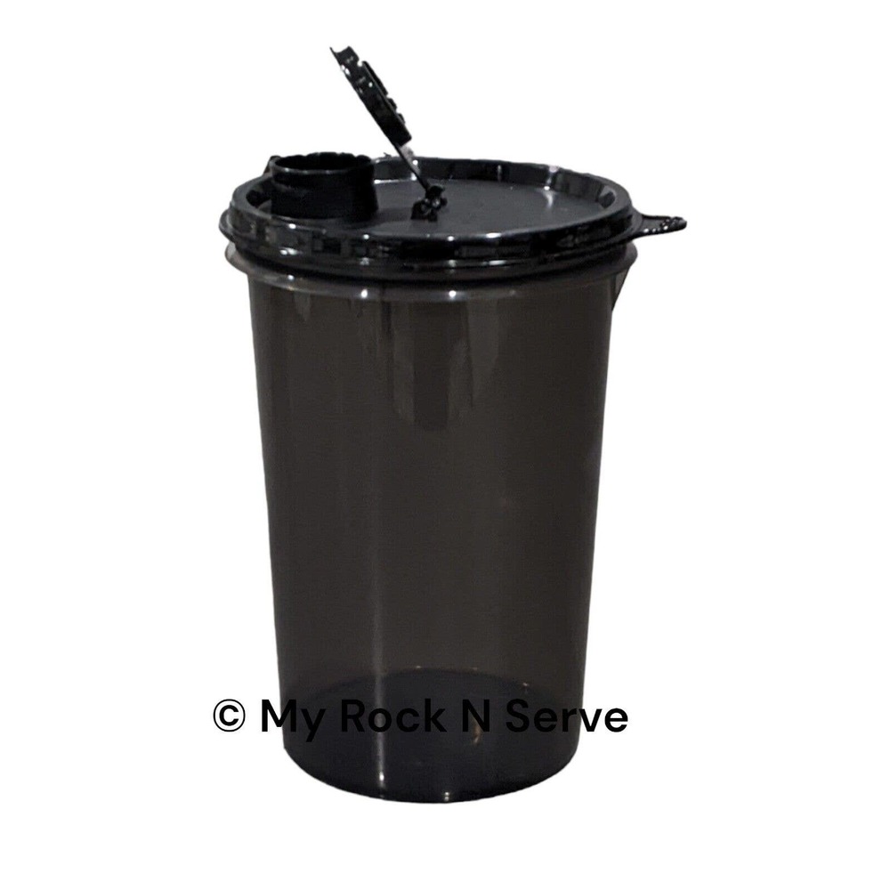 Tupperware Mega Tumbler 36-oz with flip-top spout Sheer Black Jet New